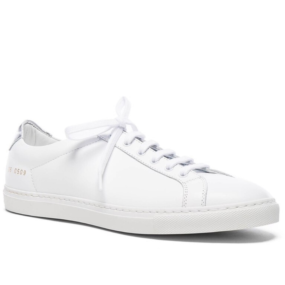 Common Projects Retro Low White and Silver Sneaker